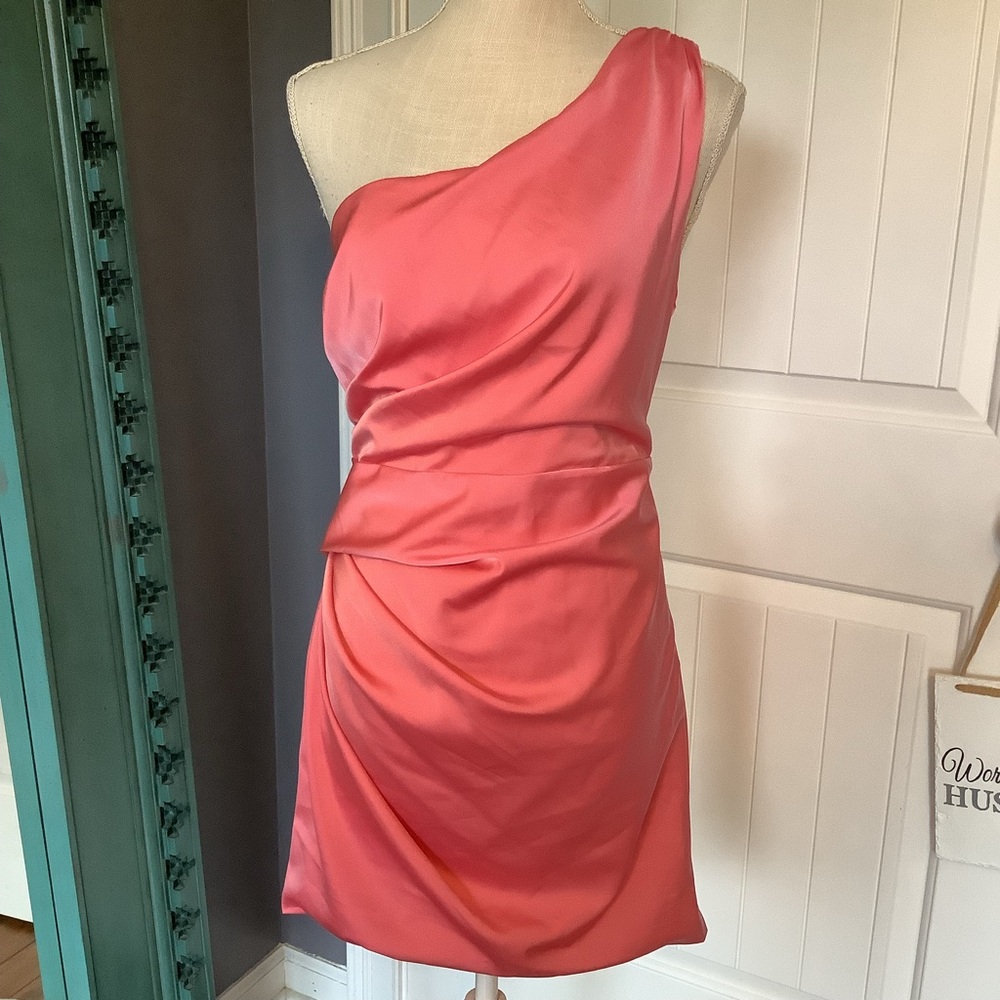 NWT DO+BE One-Shoulder Coral Dress